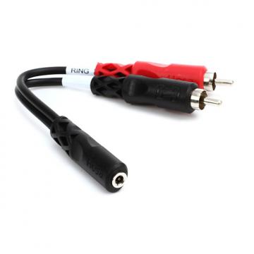 Custom Hosa YMR-197 - 6&quot; Y Cable, 1/8&quot; Female-Dual RCA Male, 6&quot; Long