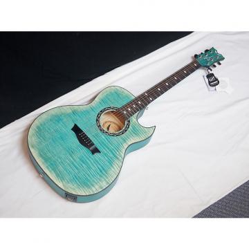 Custom DEAN Exhibition Flame Maple CUTAWAY acoustic A/E GUITAR Faded Denim Blue NEW