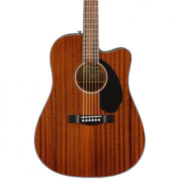 Custom Fender Classic Design CD-60SCE All-Mahogany Dreadnought Cutaway Semi-acoustic Guitar with Preamps-on