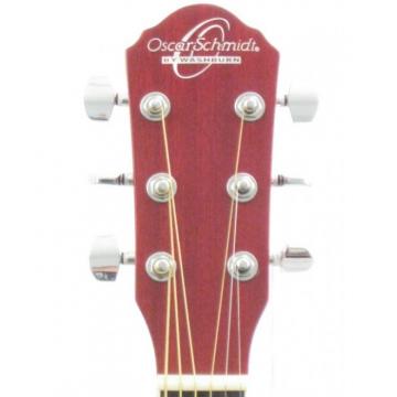 Oscar Schmidt Flame Transparent Red Electric Acoustic Guitar