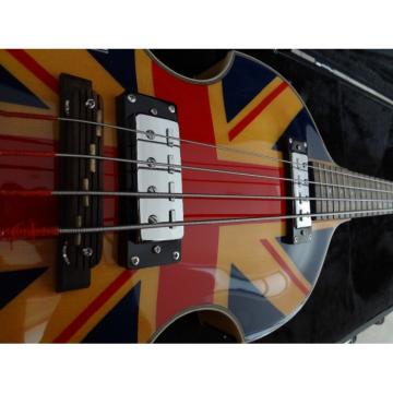Custom Left Handed Hofner Jubilee Union Jack Paul Mcartney 4 String Bass Guitar