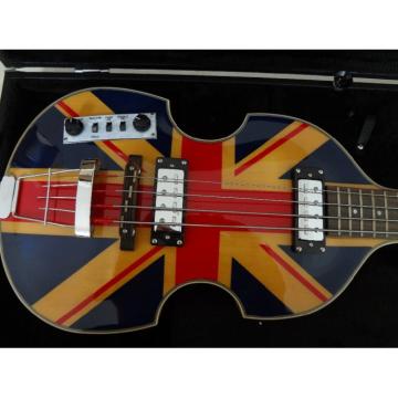 Custom Left Handed Hofner Jubilee Union Jack Paul Mcartney 4 String Bass Guitar