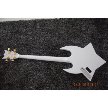 Custom Built Washburn White Bootsy 4 String Bass With Crystals LED Star Inlays