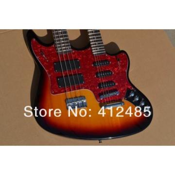 Custom Built Double Neck Fender Jaguar Sunburst 4 String Bass 6 String Guitar