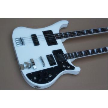 Custom Built 4080 Double Neck Geddy Lee White 4 String Bass 6/12 String Guitar