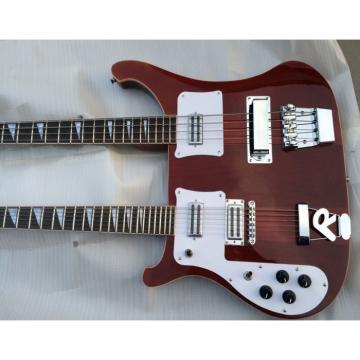 Custom 4080 Double Neck Geddy Lee Burgundyglo 4 String Bass 6/12 String Guitar Left Handed