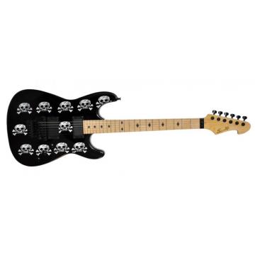 The Top Guitars Brand Black Skull Design Electric Guitar