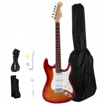 Rosewood Fingerboard Electric Guitar with Gig bag &amp; Accessories Sunset Red