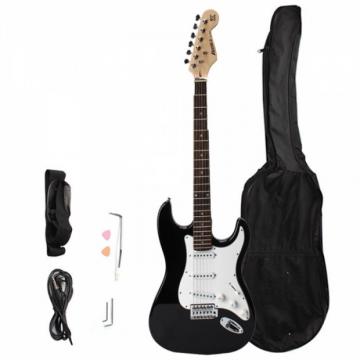 Rosewood Fingerboard Electric Guitar with Gig bag &amp; Accessories Monochrome