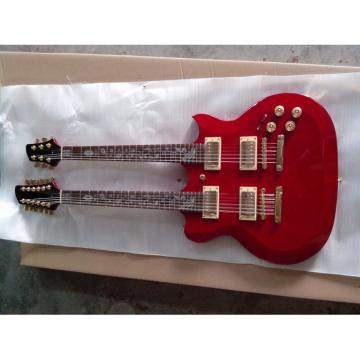 LP Red Custom EDS 1275 Double Neck Electric Guitar