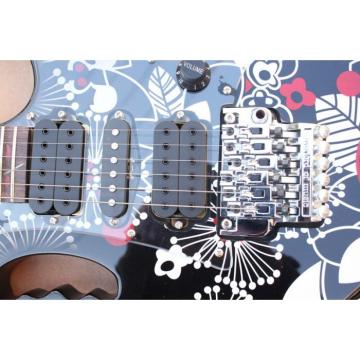Ibanez Black Flower JEM 7V Vai Electric Guitar