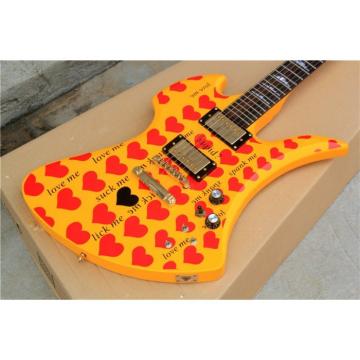 Fernandes Burny MG-360s Yellow Heart Electric Guitar