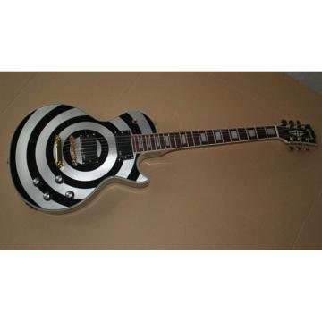 Custom Silver Zakk Wylde Bullseyes Electric Guitar