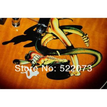 Custom Shop Sunburst Abalone Snake Inlay Fretboard Electric Guitar