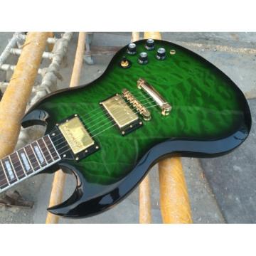 Custom Shop SG Green Burst Quilted Maple Electric Guitar