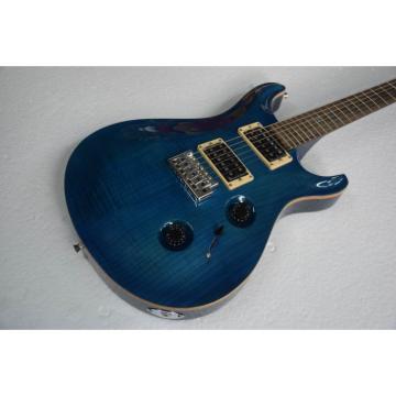 Custom Shop PRS Custom 24 Frets 10 Top Flame Whale Blue Electric Guitar