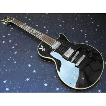 Custom Shop Playboy Fretboard Inlay Black Electric Guitar