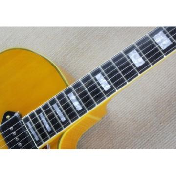 Custom Shop P90 L5 Transparent Yellow Paint Electric Guitar Spring vibrato