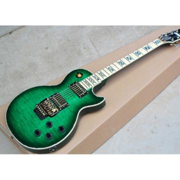 Custom Shop LP Quilted Maple Top Green Abalone Inlays Electric Guitar