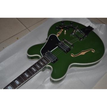 Custom Shop ES335 Curly Green 6 String Bigsby Electric Guitar