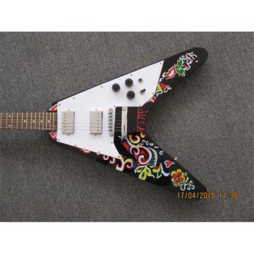 Custom Shop Black Jimi Hendrix Flying V Electric Guitar
