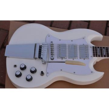 Custom Shop 3 Pickups SG Angus Young White Electric Guitar Maestro Vibrola