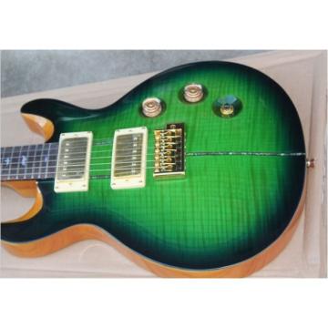 Custom Shop 24 Frets Green Burst Maple Top PRS 6 String Electric Guitar