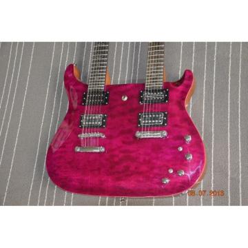 Custom PRS Double Neck Electric Guitar Purple Quilted Maple Top