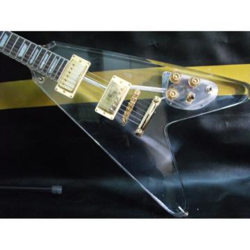 Custom Plexiglass Acrylic Transparent LP Flying V Electric Guitar