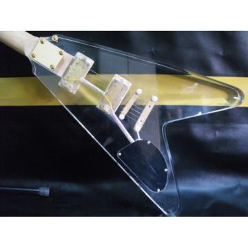 Custom Plexiglass Acrylic Transparent LP Flying V Electric Guitar