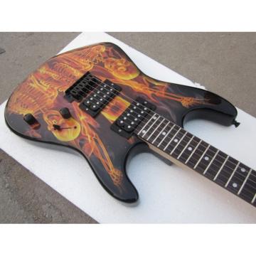 Custom Made ESP Skull Flame Skeleton Graphic Electric Guitar