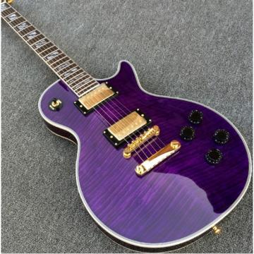 Custom LP Supreme Dark Purple Tiger Maple Top Electric Guitar