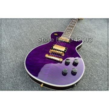 Custom LP Supreme Dark Purple Tiger Maple Top Electric Guitar