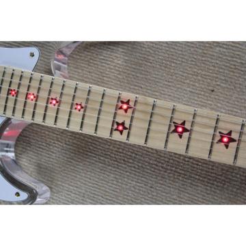 Custom Crystal Red Led Acrylic Stratocaster Electric Guitar