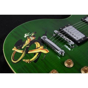 Custom Build Green Abalone Snakepit Slash Inlay Fretboard Electric Guitar