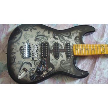 Custom Black Paisley American Fender Flower Electric Guitar