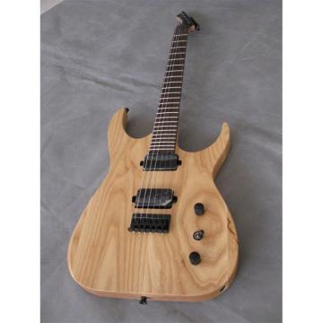 Custom Shop Black Machine 6 String Natural Wood Electric Guitar