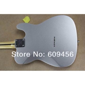 Custom Fender Left Handed Slick Silver Telecaster Blacktop Electric Guitar