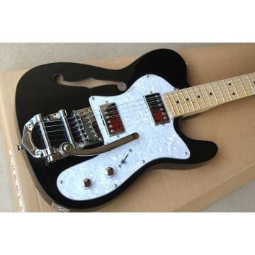 Custom Fender F Hole Black Bigsby Tremolo Telecaster Electric Guitar