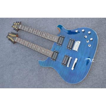 Custom Shop Double Neck 22 6 and 12 Strings Blue PRS Guitar