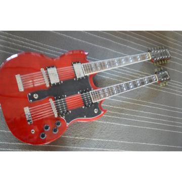 Custom Jimmy Page SG Red EDS 1275 Double Neck Guitar