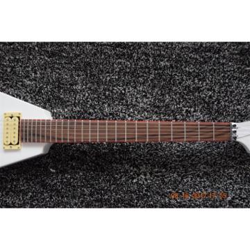 Custom Flying V Jackson White Stripe Red Electric Guitar