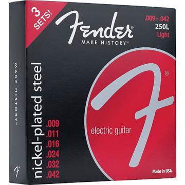 Fender 250L Super 250 Nickel-Plated Steel Electric Guitar Strings 3-Pack