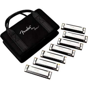 Fender Blues Deluxe Harmonica Set (7-Pack with Case, Keys of C, G, A, D, F, E and Bb)
