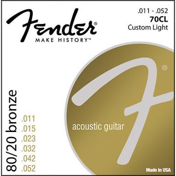Fender 70CL 80/20 Bronze Acoustic Strings - Custom Light