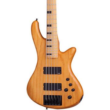 Schecter Guitar Research Stiletto-5 Session 5 String Electric Bass Guitar Satin Aged Natural
