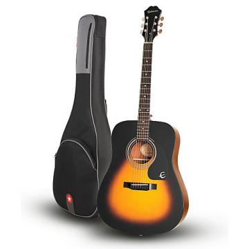 Epiphone DR-100 Acoustic Guitar Vintage Sunburst with Road Runner RR1AG Gig Bag