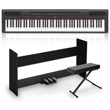 Yamaha P-115 88-Key Weighted Action Digital Piano Packages Black Advanced Home Package
