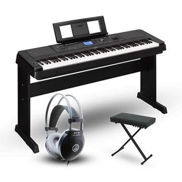 Yamaha DGX660 88-Key Portable Grand Piano Packages Black Advanced Home Package