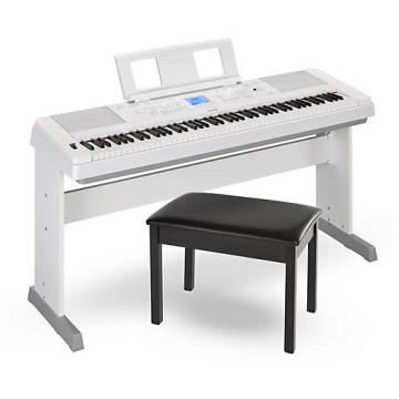 Yamaha DGX660 88-Key Portable Grand Piano White with Bench